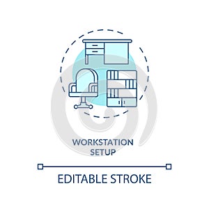 Workstation setup concept icon