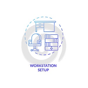 Workstation setup concept icon