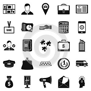 Workweek icons set, simple style photo
