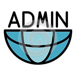 World admin icon color outline vector