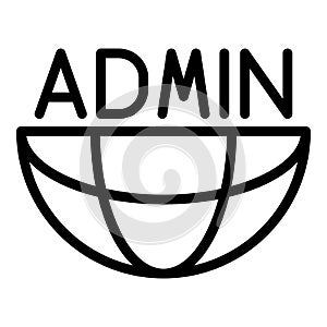 World admin icon, outline style