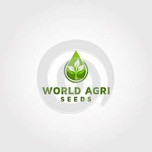 World Agriculture seeds vector logo design template inspiration