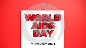 world aids day. 1 december.