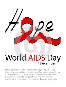 World AIDS Day 1 december vector illustration