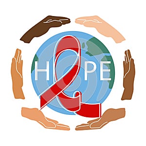 World AIDS Day 1 december vector illustration