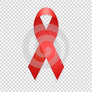 World AIDS Day - 1st December. Realistic red ribbon template closeup