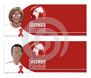 World AIDS Day banner set