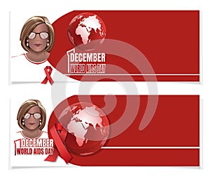 World AIDS Day banner set