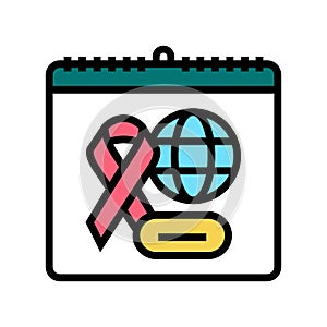 world aids day color icon vector illustration