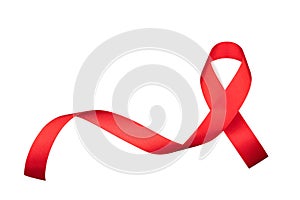 World aids day and national HIV/AIDS and ageing awareness month with red ribbon on white background