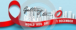World AIDS day poster campaign in paper cut style and banner vector design
