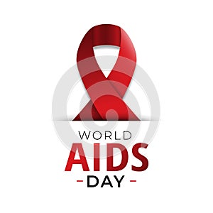 World AIDS day. Realistic Red Ribbon Awareness Day