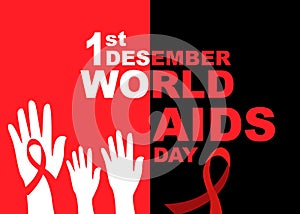 World aids day symbol.1st December World Aids Day. Aids Awareness.Red ribbon. ,banner or poster of world aids day