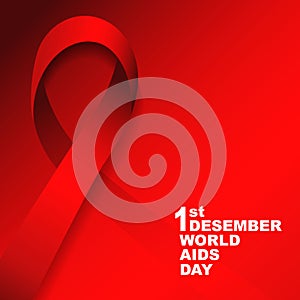 World aids day symbol.1st December World Aids Day. Aids Awareness.Red ribbon. ,banner or poster of world aids day