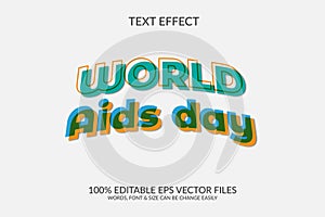 World aids day 3d text effect design.