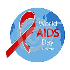 World AIDS Day vector illustration with Earth globe photo