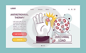 World AiDs day web banner or landing page. Undetectable or zero viral