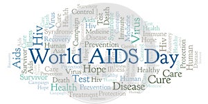 World AIDS Day word cloud, made with text only