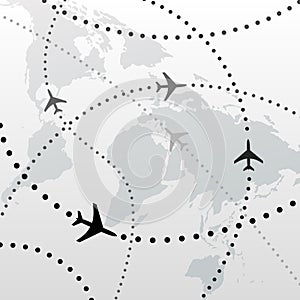 World airplane flight travel plans connections