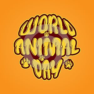World Animal Day 4 October vector emblem