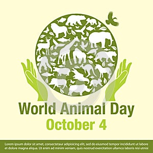 World Animal Day Banner vector image