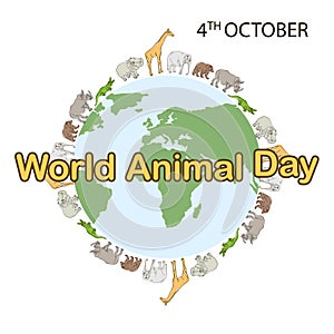 World Animal Day Concept