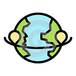 World around icon vector flat