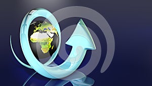 World with arrows in 3D illustration photo