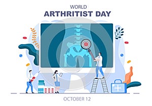 World arthritis day Background Which is Celebrated on October 12. Medical Treat Rheumatism, Osteoarthritis, X Ray Scan and Bone