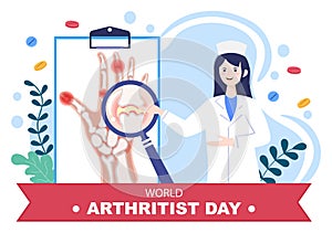 World arthritis day Background Which is Celebrated on October 12. Medical Treat Rheumatism, Osteoarthritis, X Ray Scan and Bone