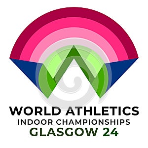 World Athletics Indoor Championships Glasgow 24 Logo vector illustration.