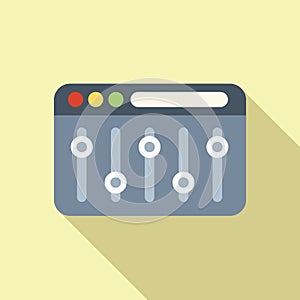 World attach filter search icon flat vector. Home download business