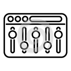 World attach filter search icon outline vector. Home download business