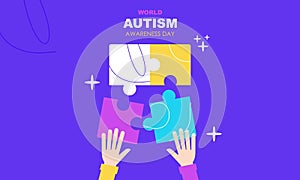 World autism awareness day illustration vector