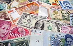World banknotes photo