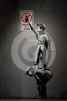 Banksy Graffiti Art. The world of Banksy .