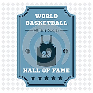 world basketball badge. Vector illustration decorative design