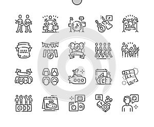 World Beatles Day Well-crafted Pixel Perfect Vector Thin Line Icons 30 2x Grid for Web Graphics and Apps.