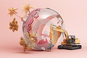 The world is being destroyed by human`s hand