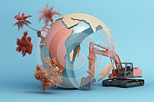 The world is being destroyed by human`s hand