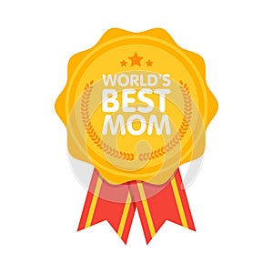 World Best Mom Badge award illustration