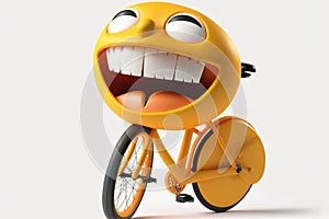 World Bicycle Day concept on white background cheerful emoji, wallpaper isolate. AI generated. photo