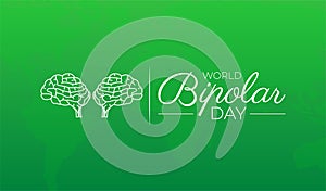 World Bipolar Day Background Illustration Banner with Brains
