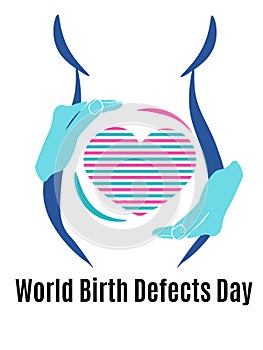 World Birth Defects Day, vertical design on the theme of health and medicine