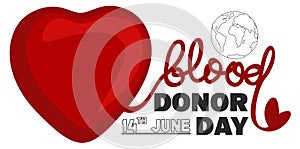 World blood donor day poster on June 14th vector isolated banner or poster