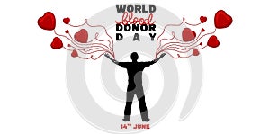 World blood donor day poster on June 14th vector isolated banner or poster