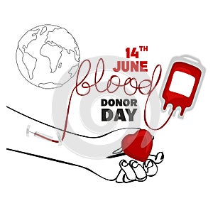 World blood donor day poster on June 14th vector isolated banner or poster