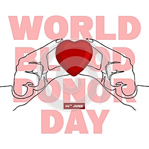 World blood donor day poster on June 14th vector isolated banner or poster