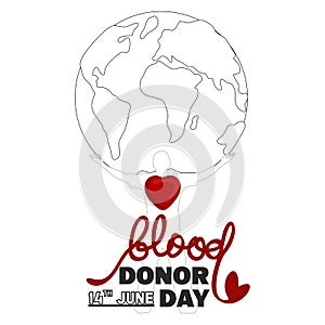 World blood donor day poster on June 14th vector isolated banner or poster