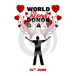 World blood donor day poster on June 14th vector isolated banner or poster